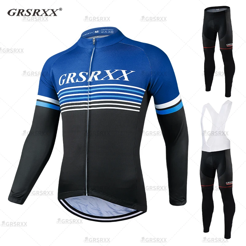 

Комплект мужской велосипедной одежды GRSRXX, рубашка с длинным рукавом и защитой от УФ излучения, ударопрочные мягкие брюки с карманами, одежда для велоспорта