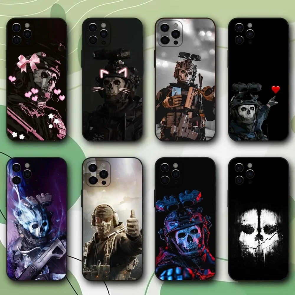 Чехол для телефона COD Call Of Duty Ghosts iPhone 16 15 14 13 12 11 Pro X XS Max XR Plus Mini Soft Black Cover