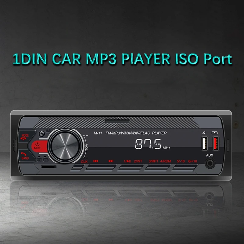 1 DIN автомобильный стерео Bluetooth Автомобильный музыкальный плеер AUX In Dash Head Unit FM
