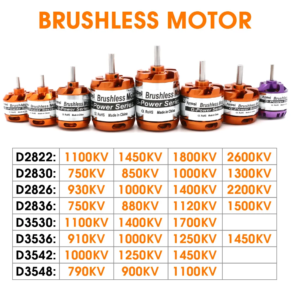 

Brushless Motor 2-3S 4S 5S D2830 D2826 D3548 D3542 D3536 D3530 For RC Mini Multicopters Plane Fixed-wing Aircraft