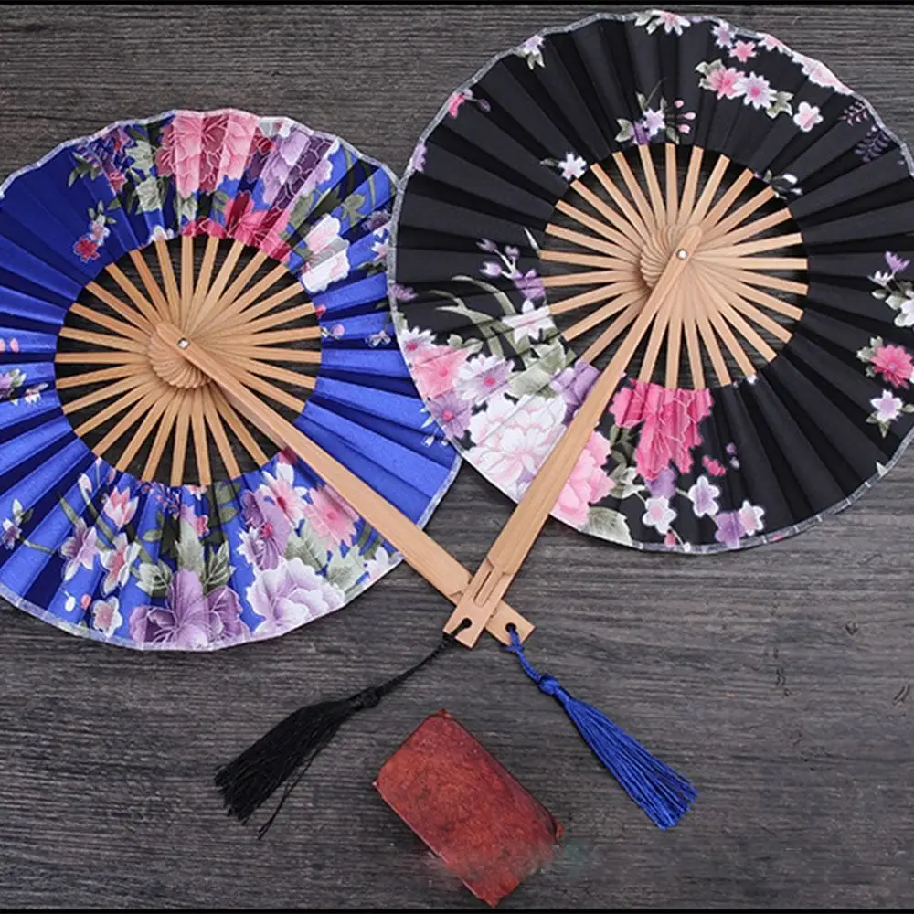 

Gift Handicrafts 360 Degree Rotating Dance Performance Bamboo Craft Hand Fan Round Fan Photography Prop Folding Fan