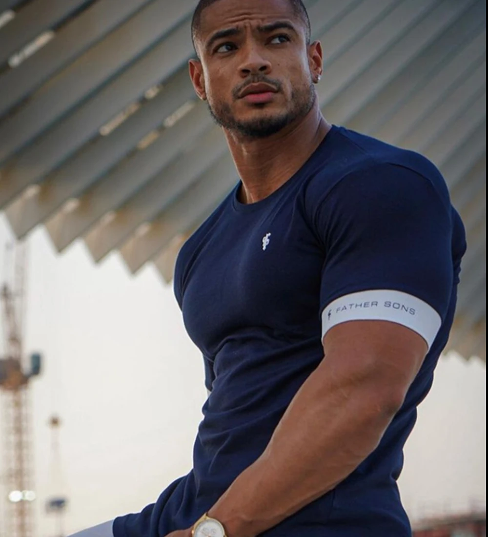 2022 new Shirt Men Short Sleeve Workout Gym T-Shirt Cotton Loose Running Fitness Tops Streetwear Hip-Hop Sport Tees Clothing |