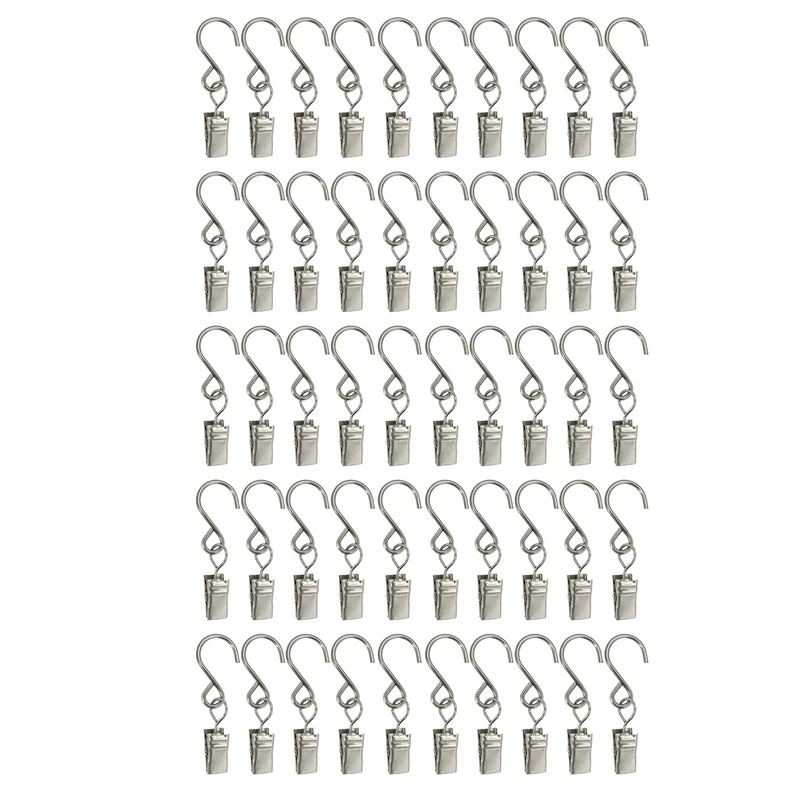 S Hooks Curtain Clips 50 Pcs Hanging Party Lights Clips Hangers Gutter Photo Camping Tents Art Craft Display Courtyards