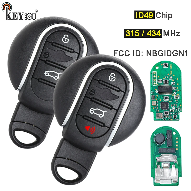 

KEYECU 315MHz / 434MHz ID49 Chip FCC ID: NBGIDGNG1 Smart Remote Car Key Fob for BMW Mini Cooper Clubman Countryman 2015-2020