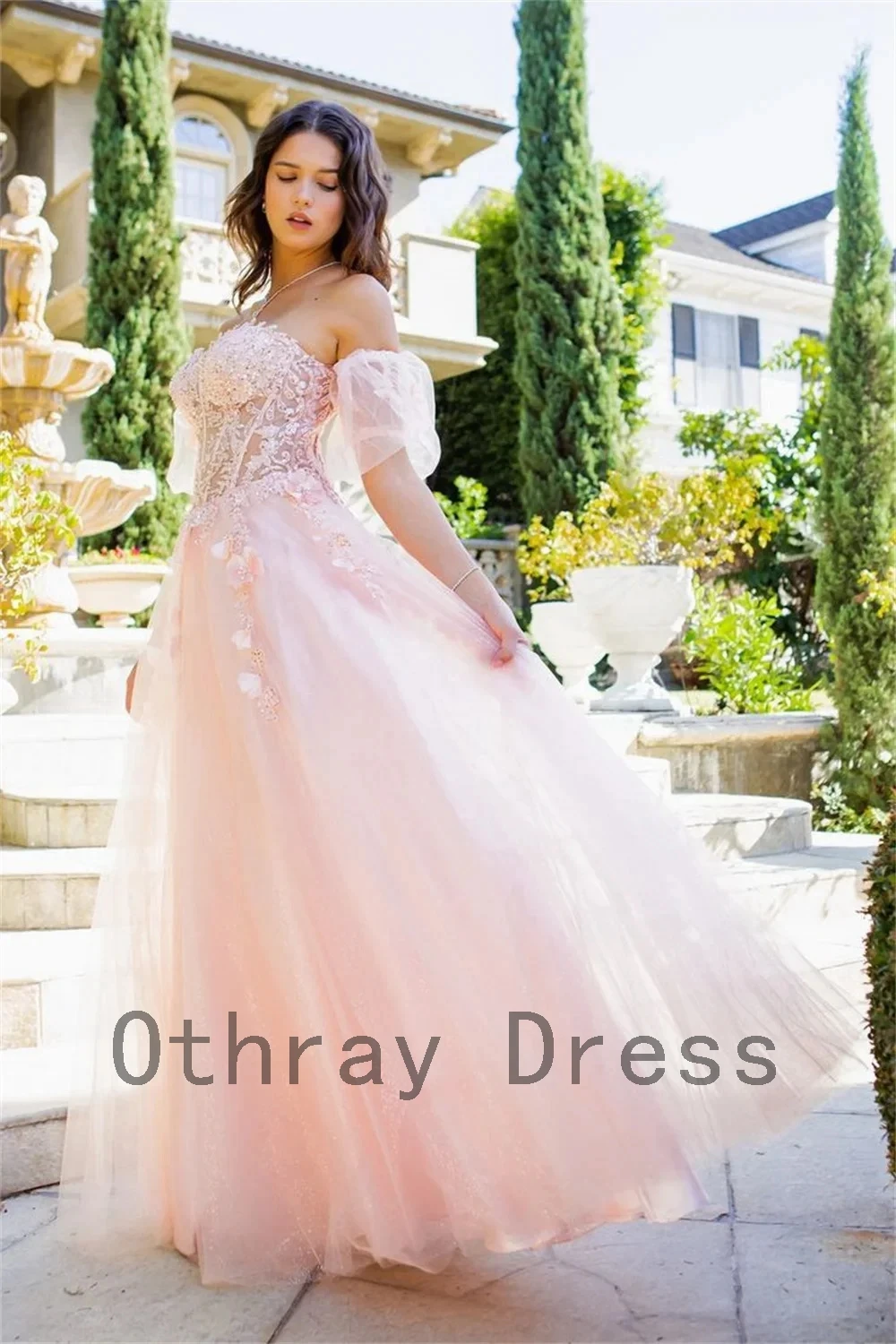 Женское кружевное платье для выпускного вечера ТРАПЕЦИЕВИДНОЕ длинное вечернее