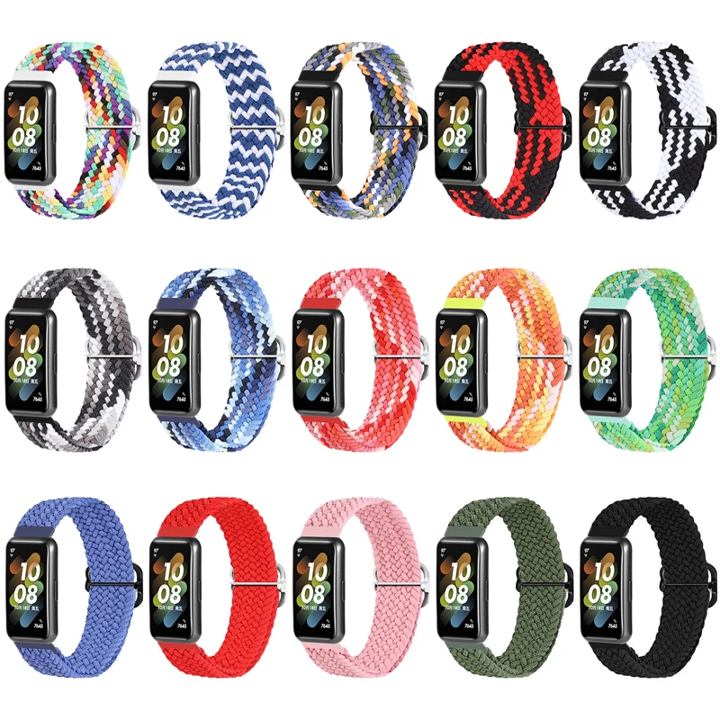Nylon Strap For Huawei Watch Band 7 Braided Solo Loop Wristband Elastic Sports Replacement Wristband for Huawei Band 7 Correa