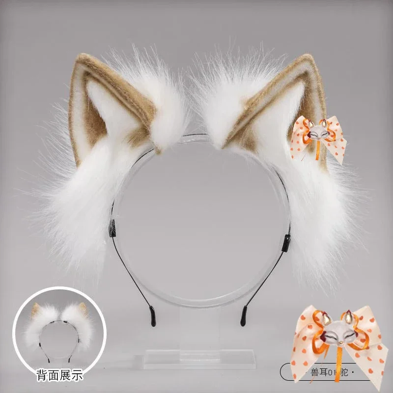 Модная плюшевая повязка на голову с кошачьими ушками банты лисы необычный
