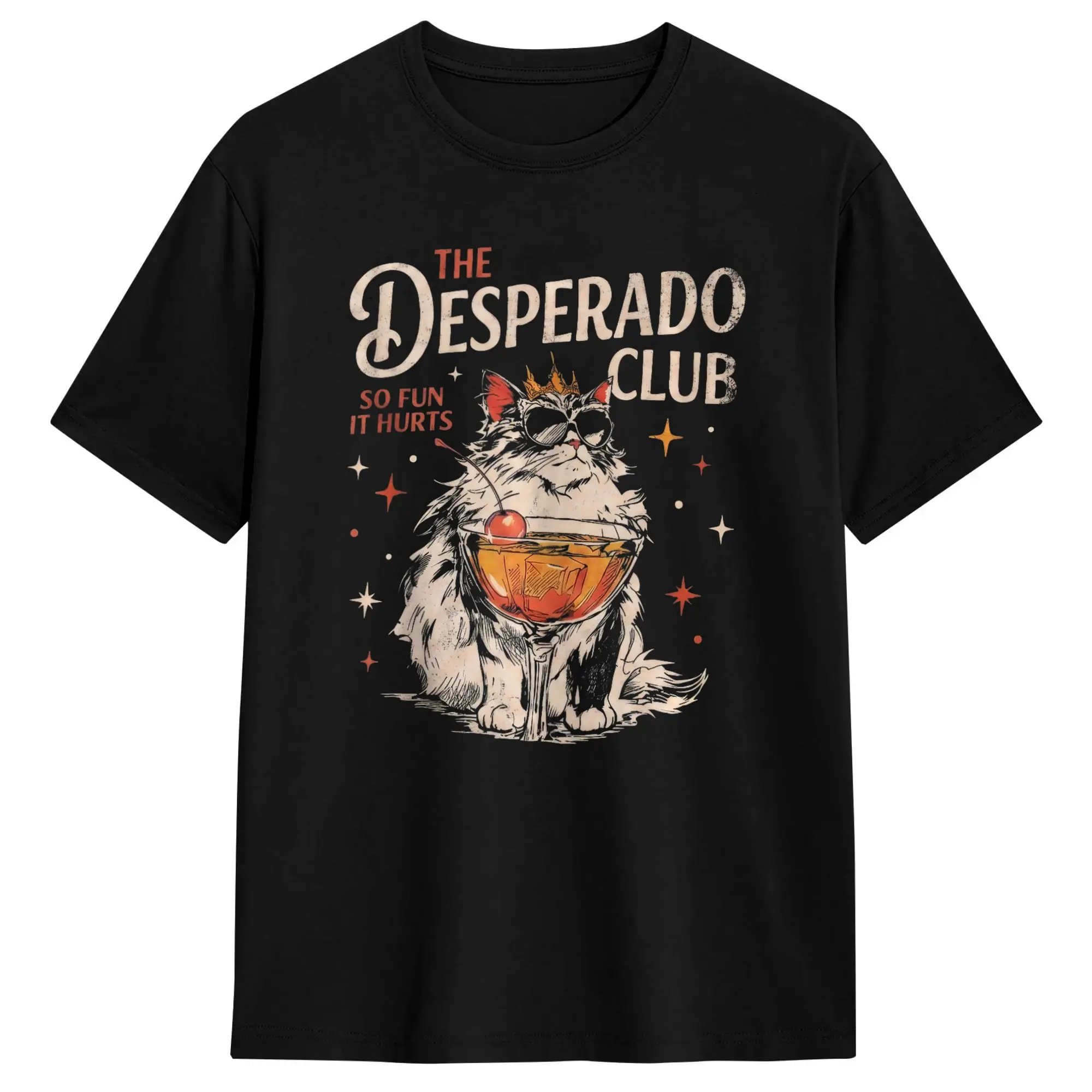 Фото Футболка Desperado Club Mama Needs a Night Off с забавным принтом кошки, пляжная, трендовая, хлопковая, с круглым вырезом, оверсайз, для взрослых №1