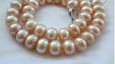 stunning BIG 9-10mm baroque PINK freshwater cultured pearl necklace