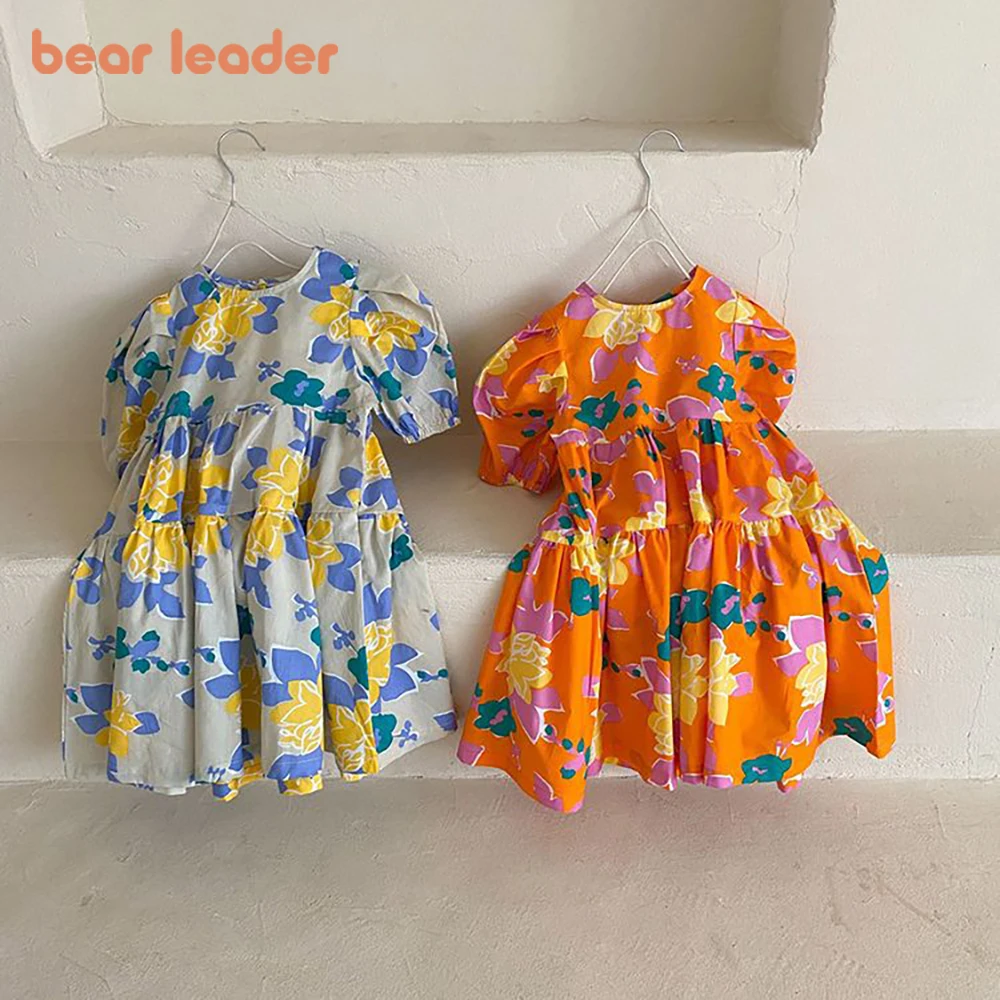

Bear Leader/платья для девочек; Одежда; Новое летнее платье с цветочным принтом для девочек; Платье принцессы с пышными рукавами; Детская одежда; Vestidos