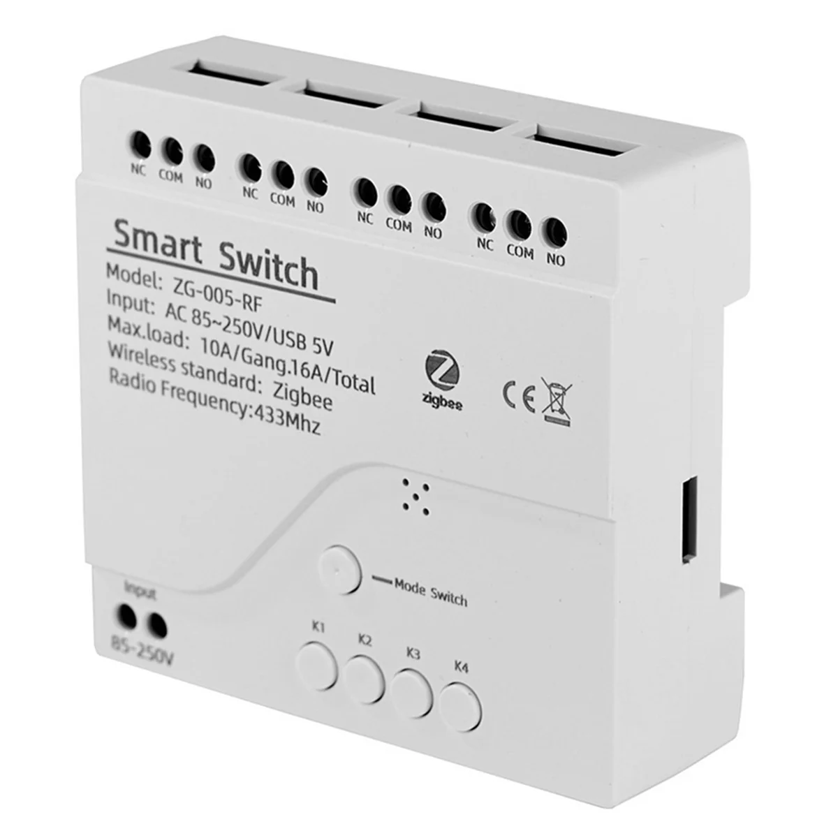 4-канальный умный коммутационный модуль Tuya ZigBee RF433 Автоматизация умного дома