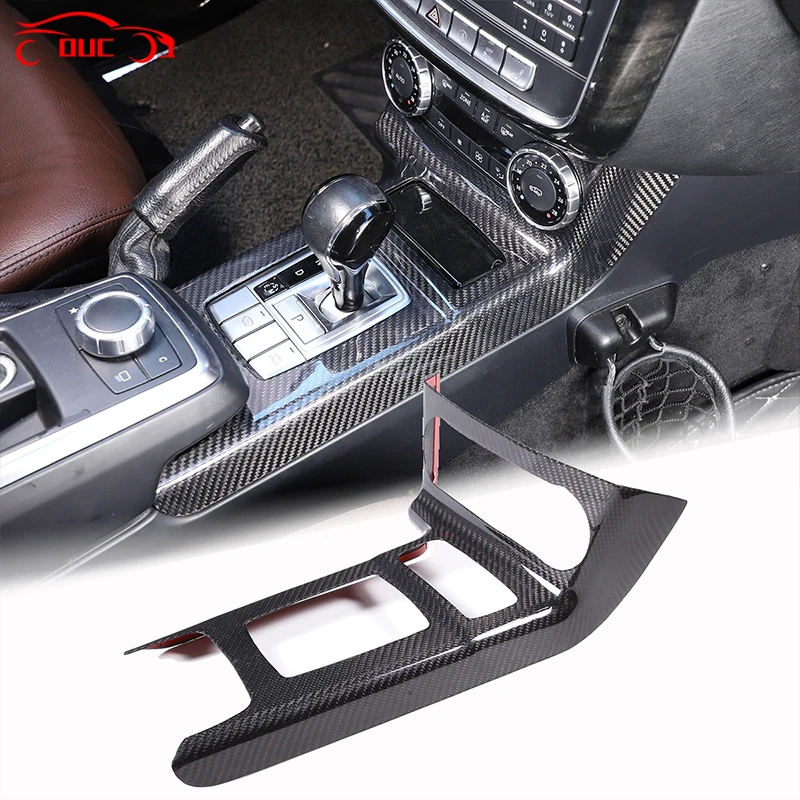 

Real Carbon Fiber Car Styling Center Console Gear Shift Panel Decoration Stickers Trim For Mercedes Benz G -Class W463 2012 -201