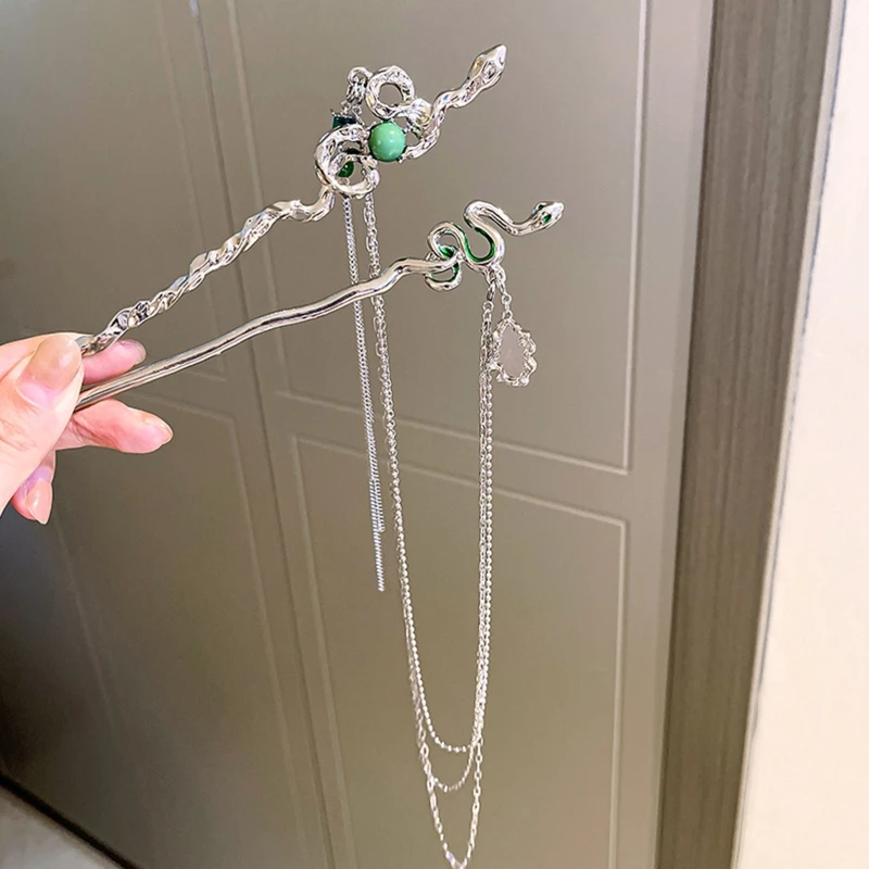 Заколки для волос в форме змеи съемные заколки с кисточками китайская заколка