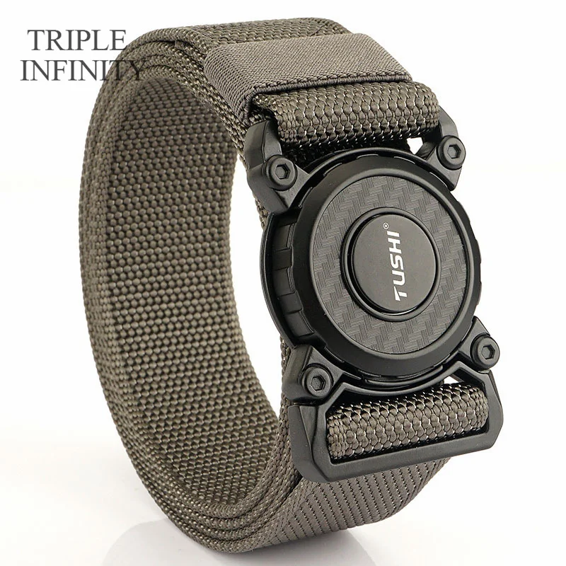 2023 Rotary Metal Pluggable Buckle Belts For Men Wear-resistant Nylon  Belt Multifunctional Outdoor Work Belt Hunting