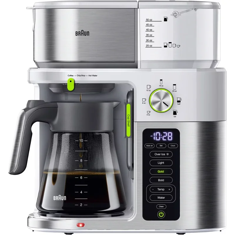 

10-Cup Multi Serve SCA Certified Coffee Maker with Internal Water Spout and Glass Carafe in White