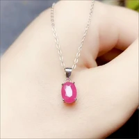 natural ruby pendant for everyday wear 5mm7mm grade 1 natural ruby silver pendant 925 silver ruby jewelry for office women