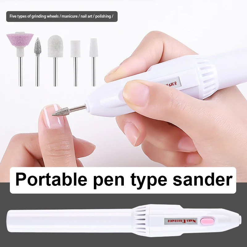 

5 In 1 Electric Nail Polisher For Removing Dead Skin Nail Remover Nail Polish Machine Portable Pen Battery Polisher Nail Drill