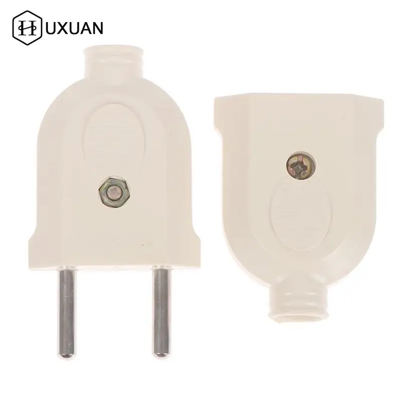 

1pc EU European 2 Pin AC Electric Power Male Plug Female Socket Outlet Adaptor Adapter Wire Rewireable Extension Cord Connector