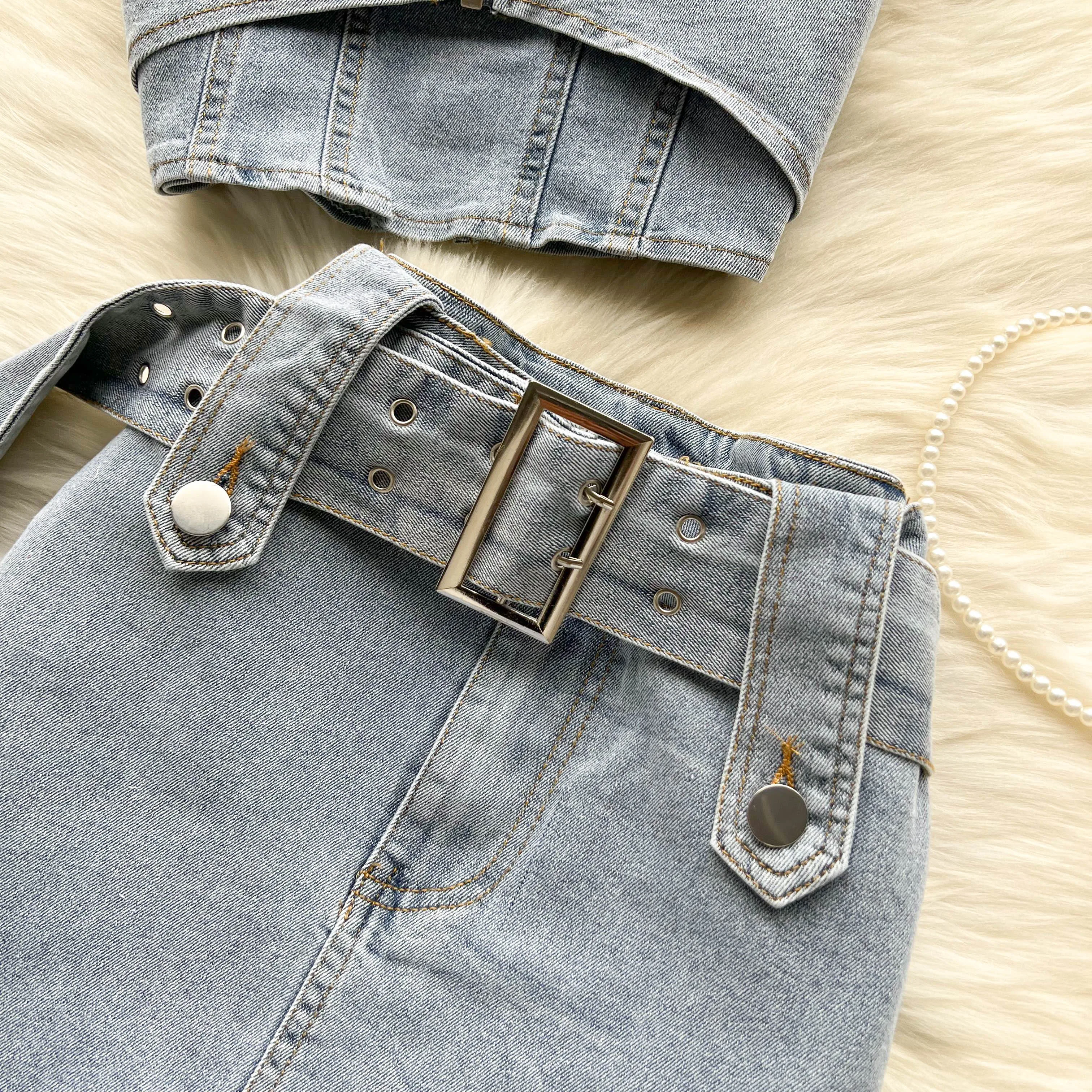 Уличная одежда сексуальные женские летние джинсовые топы на бретельках женская