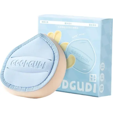 Пуховая косметическая губка синяя