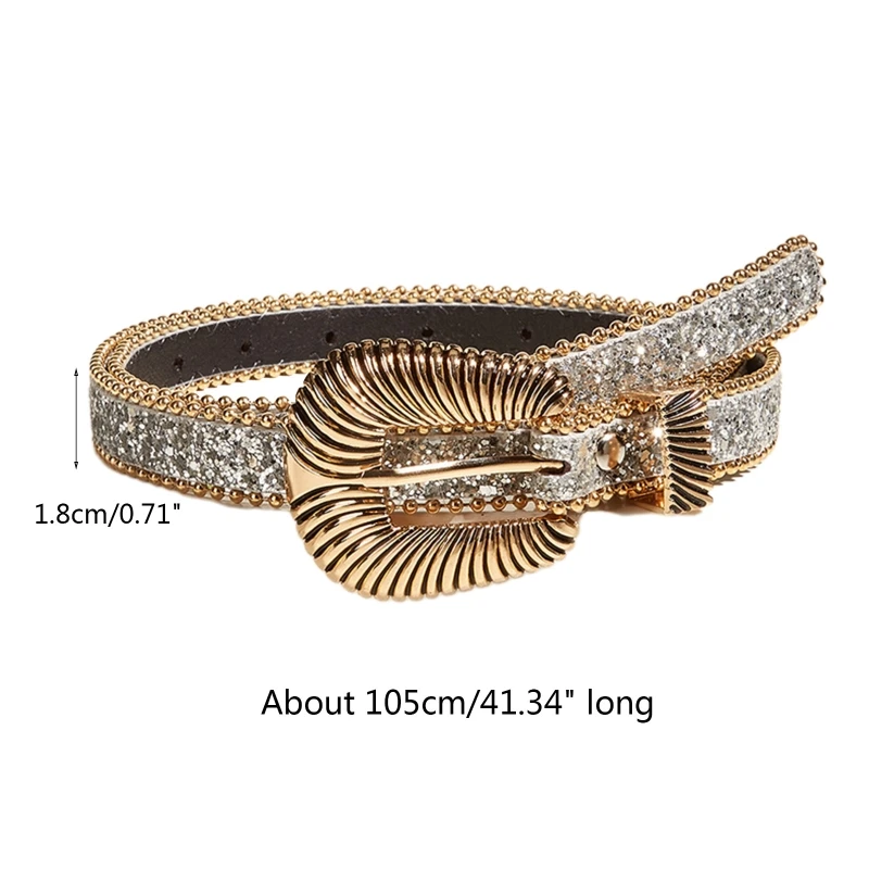 

Shinning Waist Belt Shinning Sequins Belts for Women Men Luxury Crystal Studded Waist Strap for Jeans Formal Dress