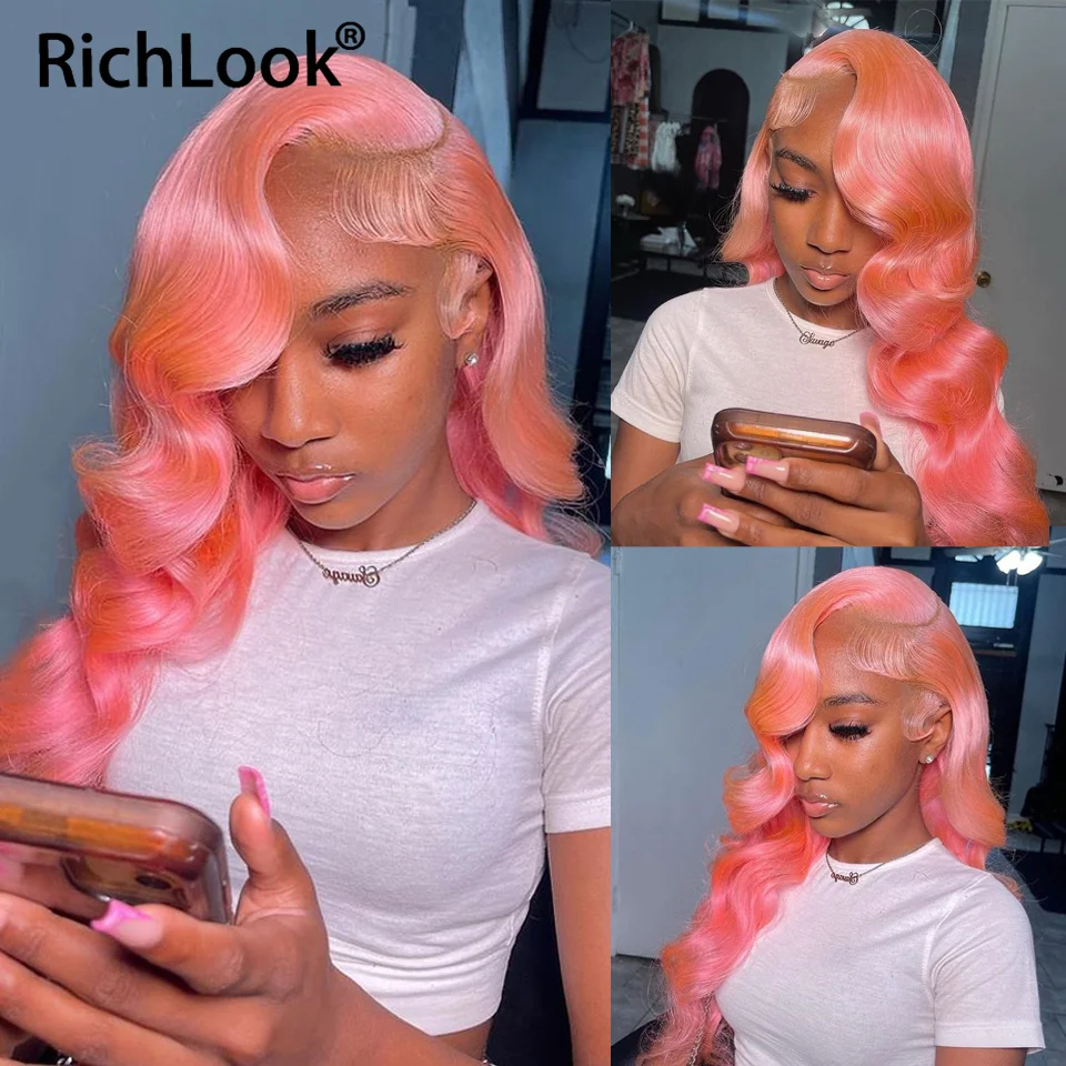 

30 Inch Pink Body Wave Lace Front Wig Human Hair 13x4 Lace Frontal Human Hair Wigs For Women Brazilian Lace Wigs Pre Plucked