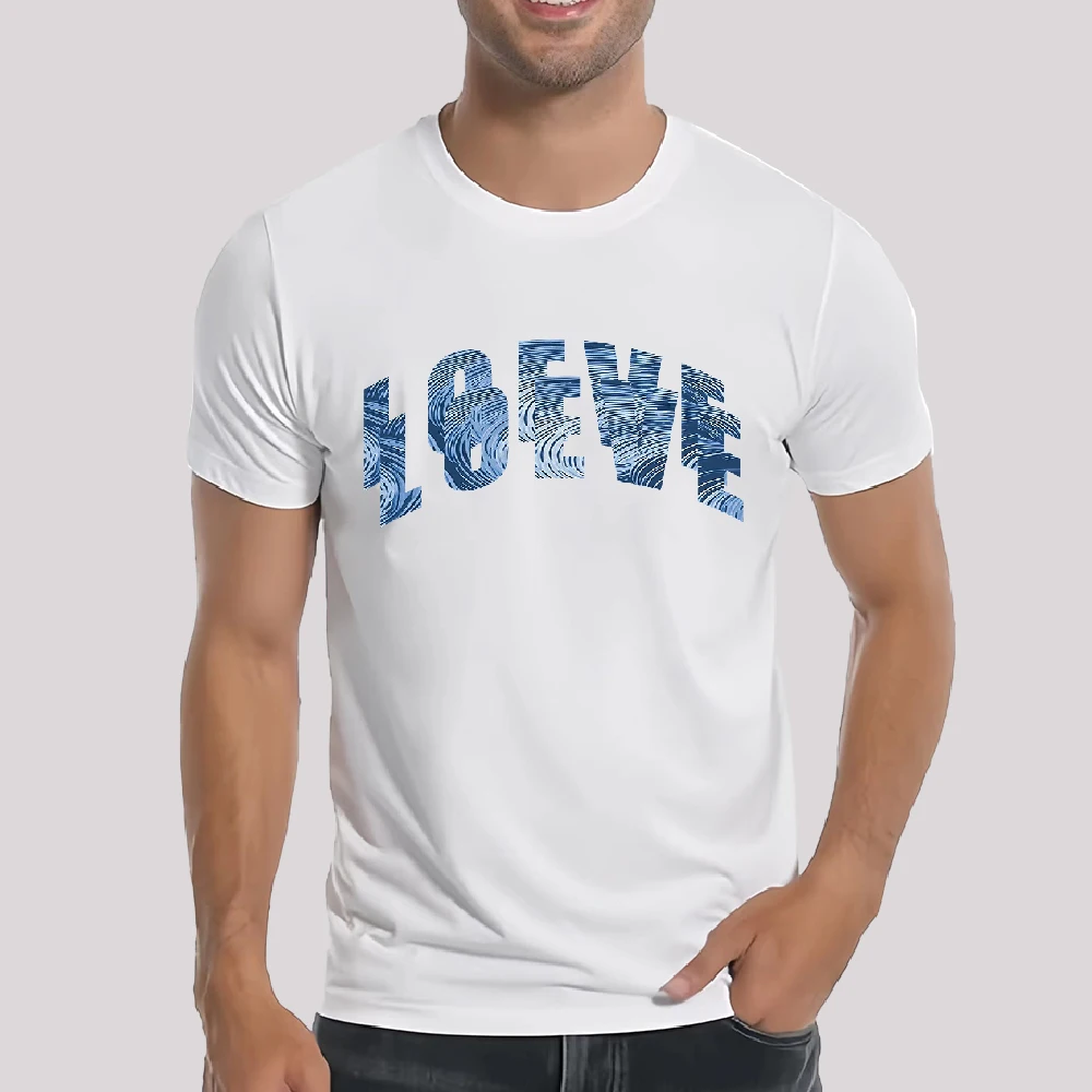 LOEVE Брендовая Хлопковая Футболка Унисекс С Круглым Вырезом И Принтом Модный