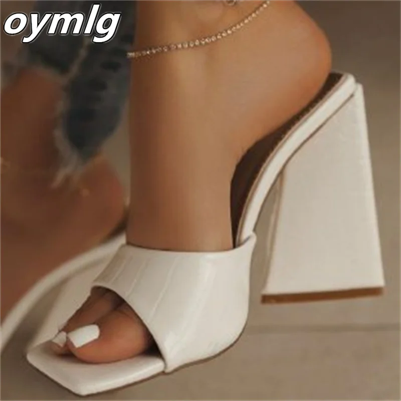 

2022 summer new cross-strap patent leather profiled with square toe high-heeled sandals women's shoes shoes woman heels