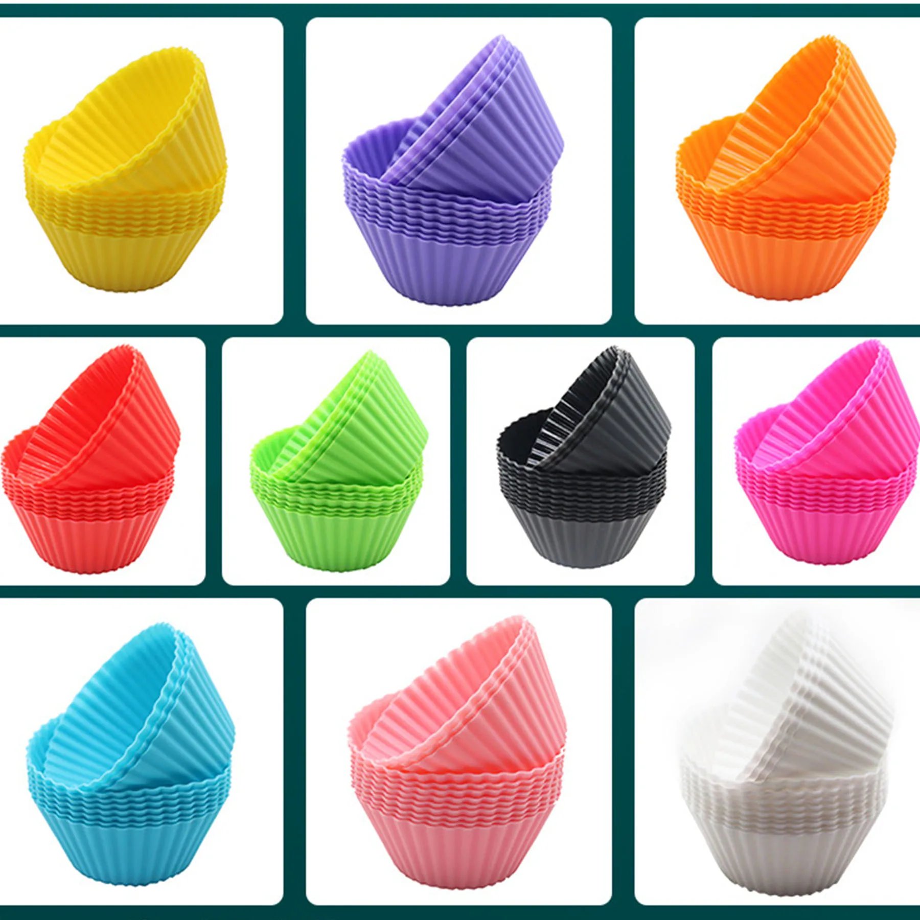 

Круглая силиконовая форма для маффинов, 12 шт., 7 см