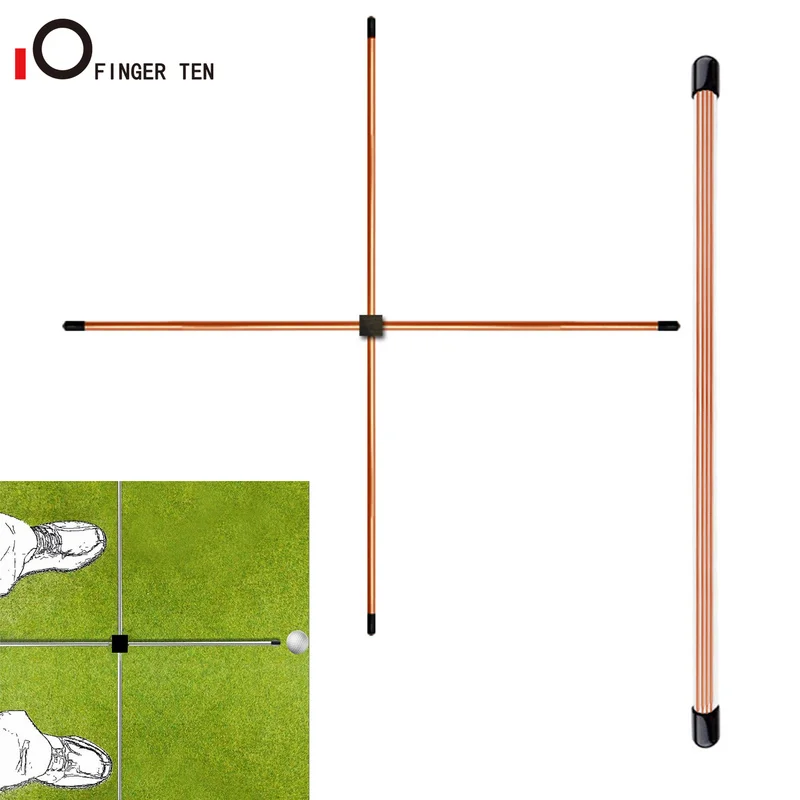 New Deluxe Aluminum Golf Alignment Sticks Swing Training Aids Cross Connection for Aiming Putting Full Swing Trainer