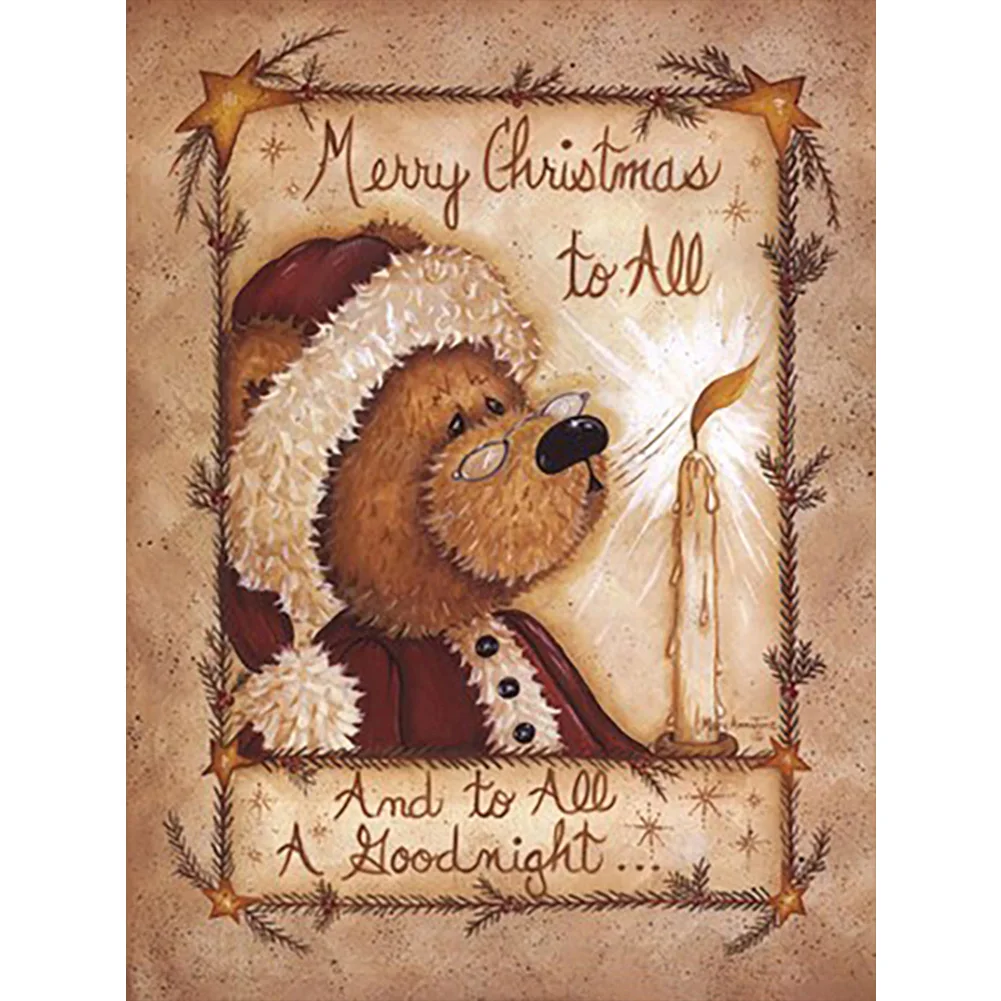 Круглая Алмазная мозаика детский набор с мультяшным медведем простое творчество