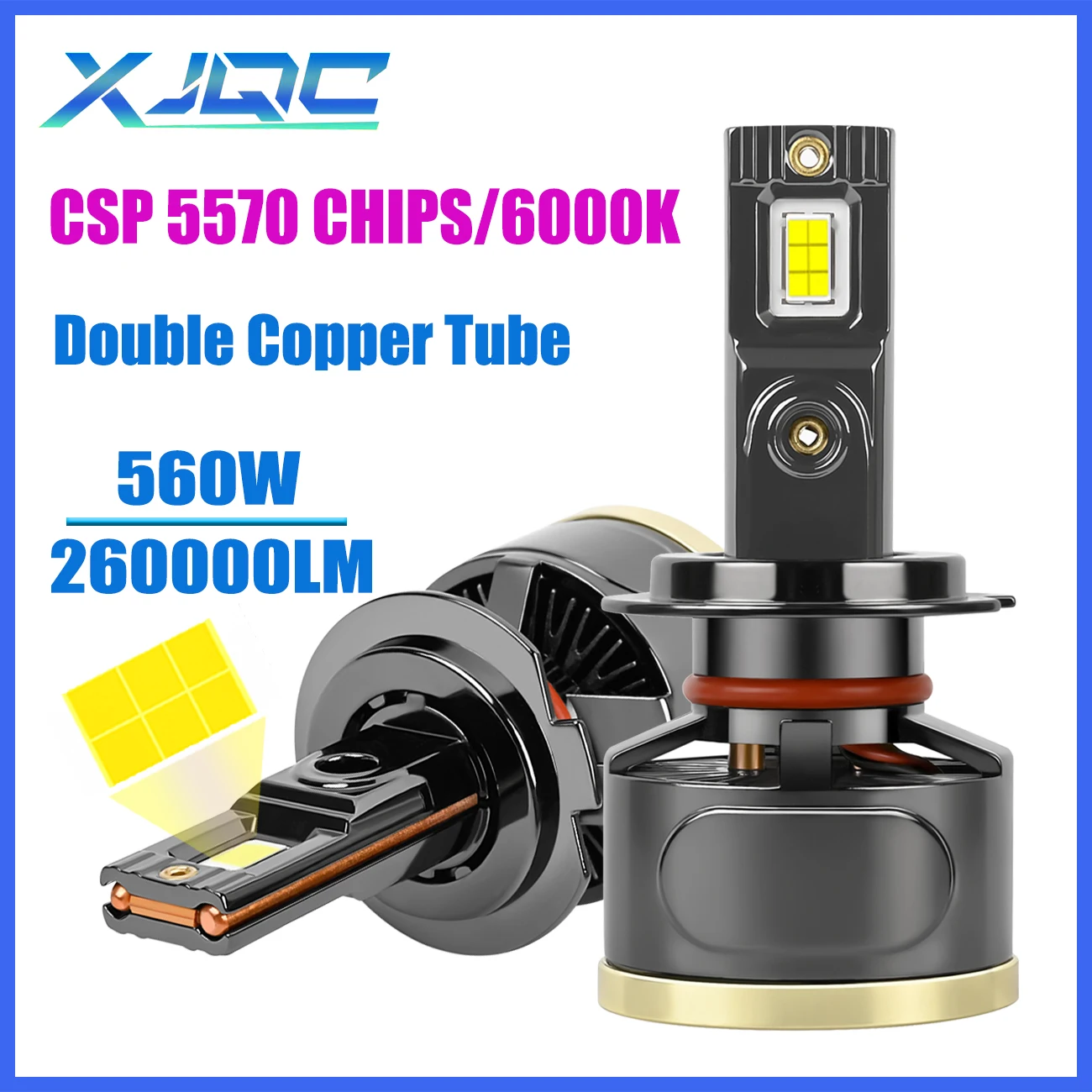 

XJQC 260000LM 560W 6000K H7 HB3 HB4 H1 9005 9006 Bulbs Canbus Lamp Car Headlights H4 H8 H9 H11 9012 High Power LED CSP 5570 12V