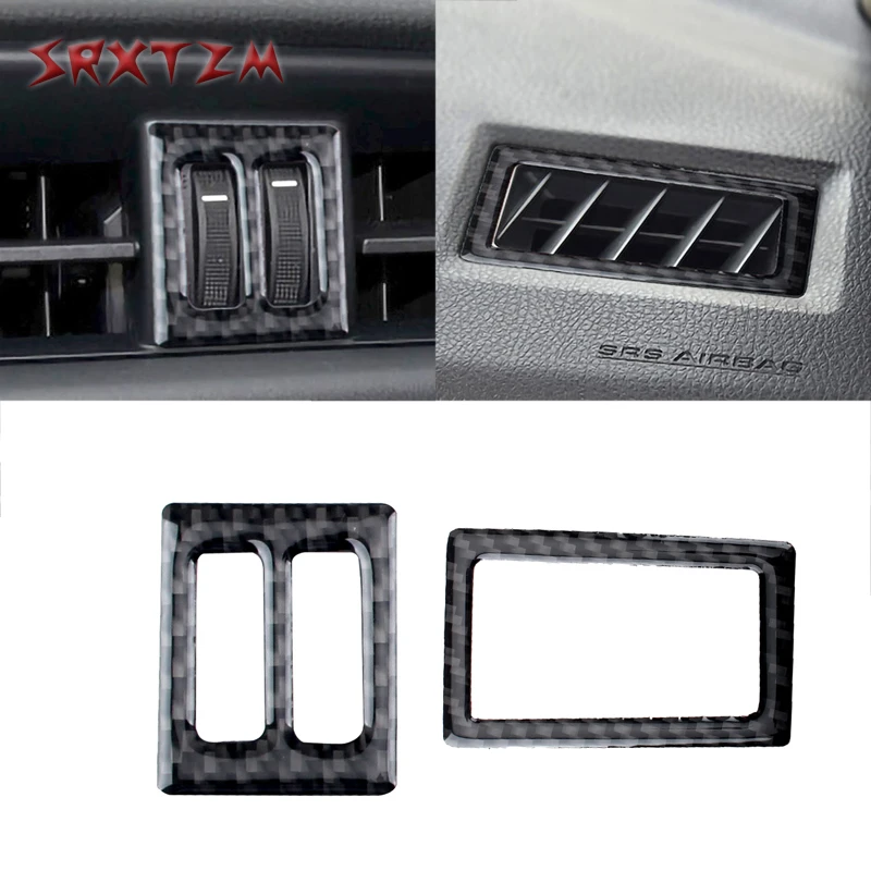 

Car Instrument Panel Air Outlet Grille Frame Real Carbon Fiber Sticker For Toyota Corolla 2014 2015 2016 2017 2018