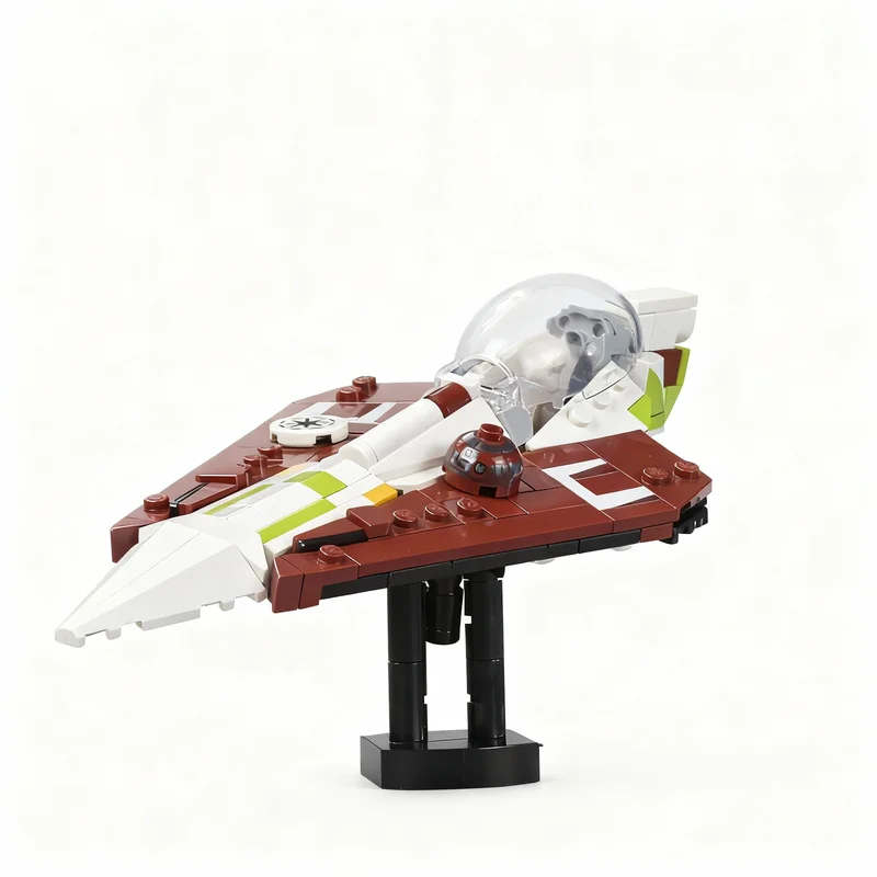 Фото 274 детали MOC: Космическая битва, Звездный истребитель Дельта-7, Мастер Пло-Кун. Технологичная модель, креативный конструктор DIY, для демонстрации, подарок на день рождения. №1