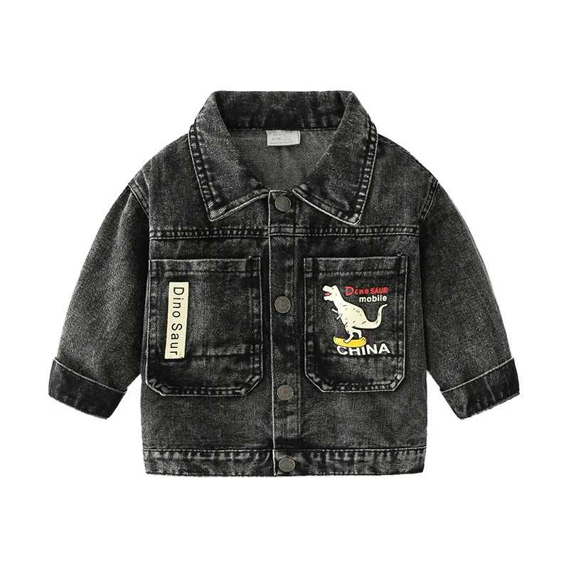 

Childrens Jacket Autumn Boys Fashion Denim Coat Kids Outerwear Clothes Toddler Boys Long Sleeve Cartoon Printing Jacket 2-8T