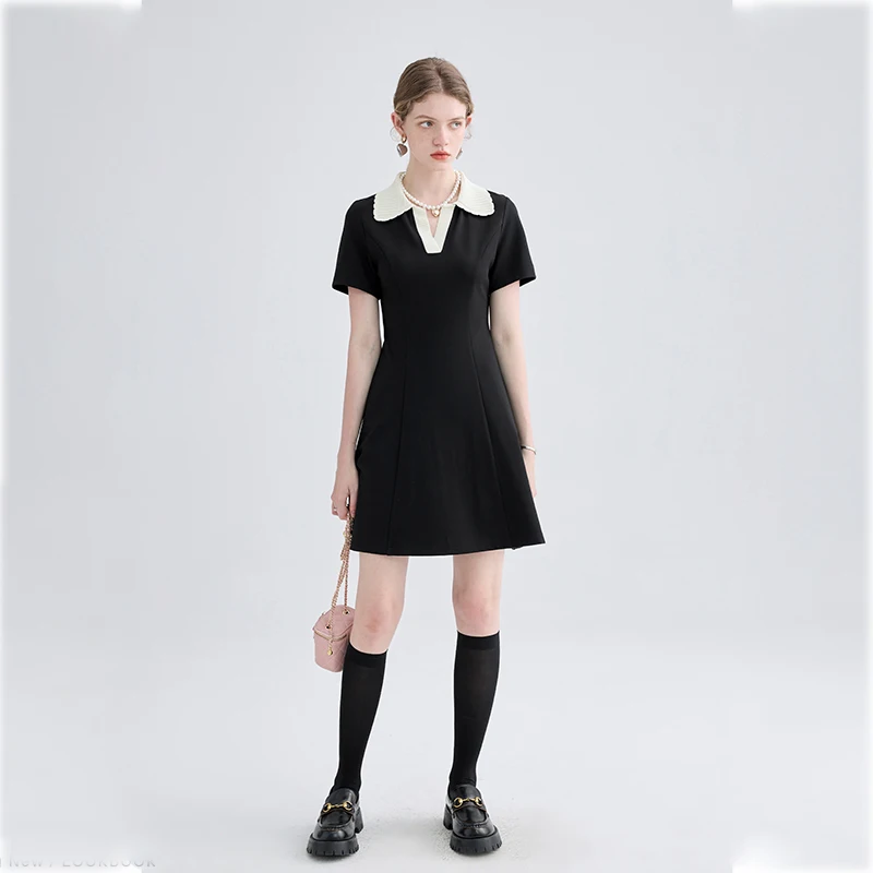 

Dress Women Elegant Office Lady Short Sleeve Casual Vintage New Korean Fashion V-Necked Summer Dresses Female Clothing 2022 Chic