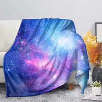 starry sky print fleece blanket portable%c2%a0soft couch throw deken office nap kid home travel machine washable thin quilt children