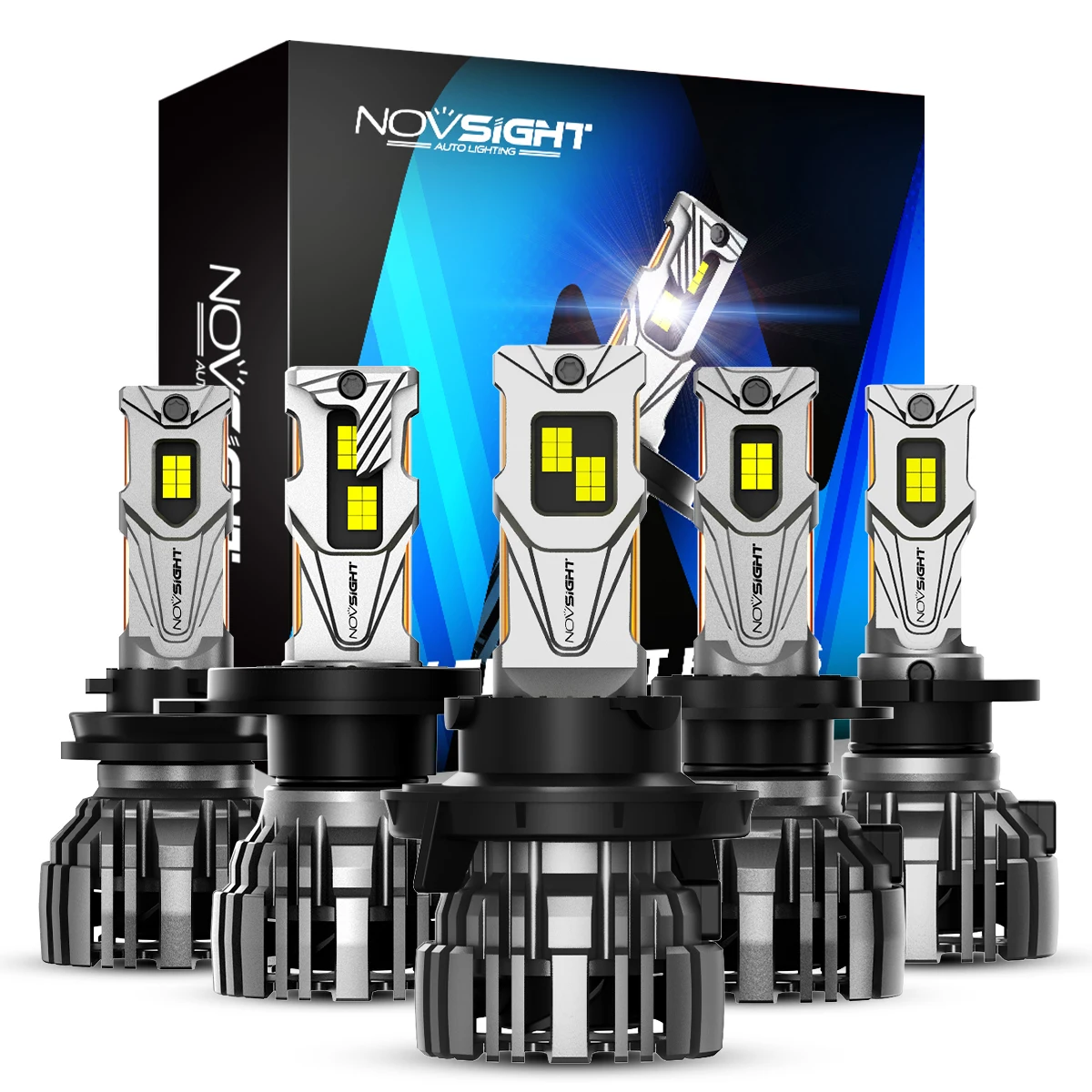 Фото Светодиодные лампы Novsight N67 9005 HB3 H7 H11 H4 9003 HB2 9006 HB4 для фар, 140 Вт, 6500K, сверхъяркие, для ближнего/дальнего света автомобиля №1