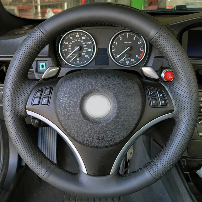 

Кожаная оболочка для руля BMW 1 серии E81 E82 E87 E88 3 серии E90 E91 E92