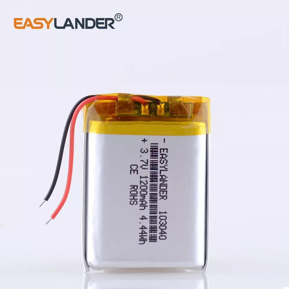 

NEW2023 3.7V 803040 1000mah 1200mAh 103040 Polymer lithium ion / Li-ion battery for MP3 player alarm speaker DVD GPS VR Car DVR