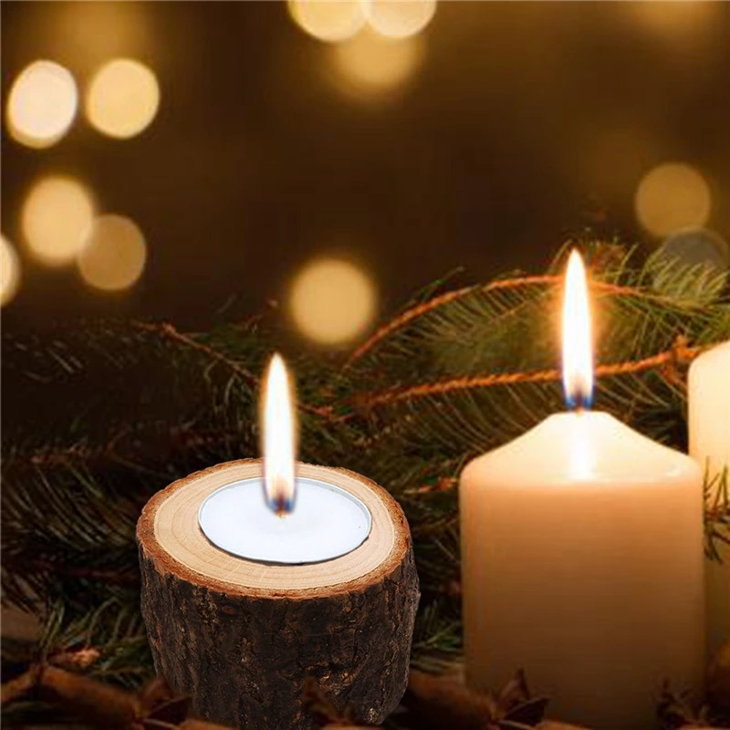 

Best Vintage Wooden Tree Branch Candle Holder Wood Tea Light Candlelight Dinner Deco