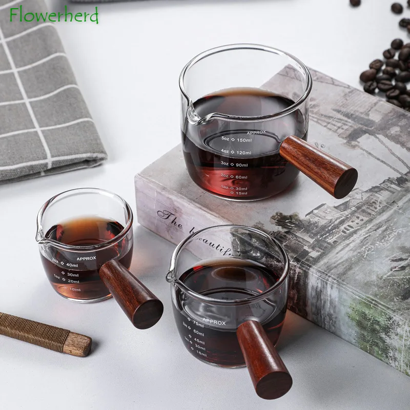 

Transparent Cup for Coffee Caffeine Beaker Mug Borosilicate Coffee Cups Glass Cup with Wood Handle Breakfast Milk Cup