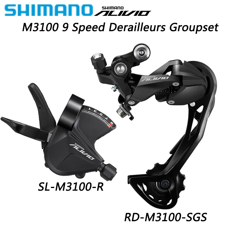 SHIMANO ALIVIO M3100 Suit Shifter Lever Rear Derailleur RD-M3100-SGS 9 Speed Groupset For MTB Bicycle Mountain Bike Parts
