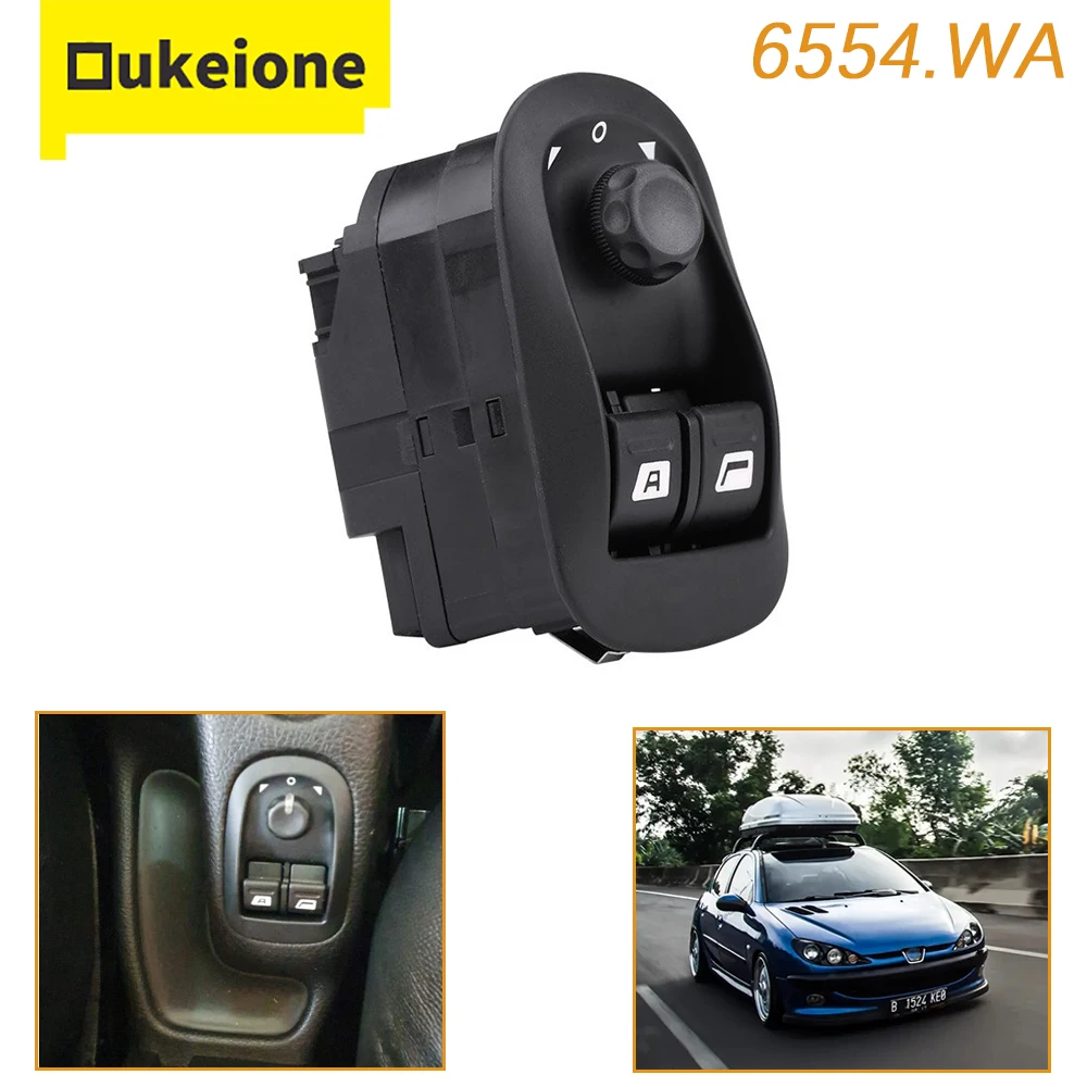 

Электрический переключатель стеклоподъемника, кнопка управления регулятором для Peugeot 206 Hatchback Saloon SW Master, переключатель стеклоподъемника 6554.WA