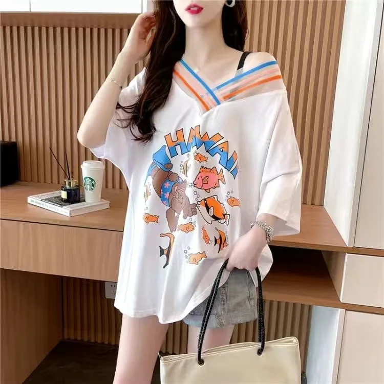 

Summer New Women's Fashion T-shirt Round Neck Daily Top Shirt Casual Women's 3D Printed T shirt Regular Street Femmes Wear