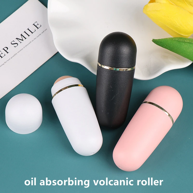 

Reusable Facial Roller Face Oil Absorbing Roller 3Colors Face T-zone Oil Removing Rolling Stick Ball Volcanic Stone