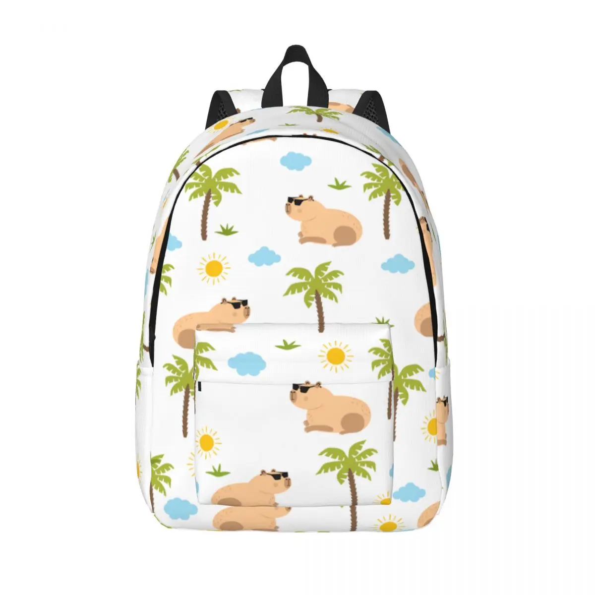 

Capybara Cartoon Fashion Backpack with Pocket Student Hiking Travel Daypack for Men Women Laptop Computer Canvas Bags