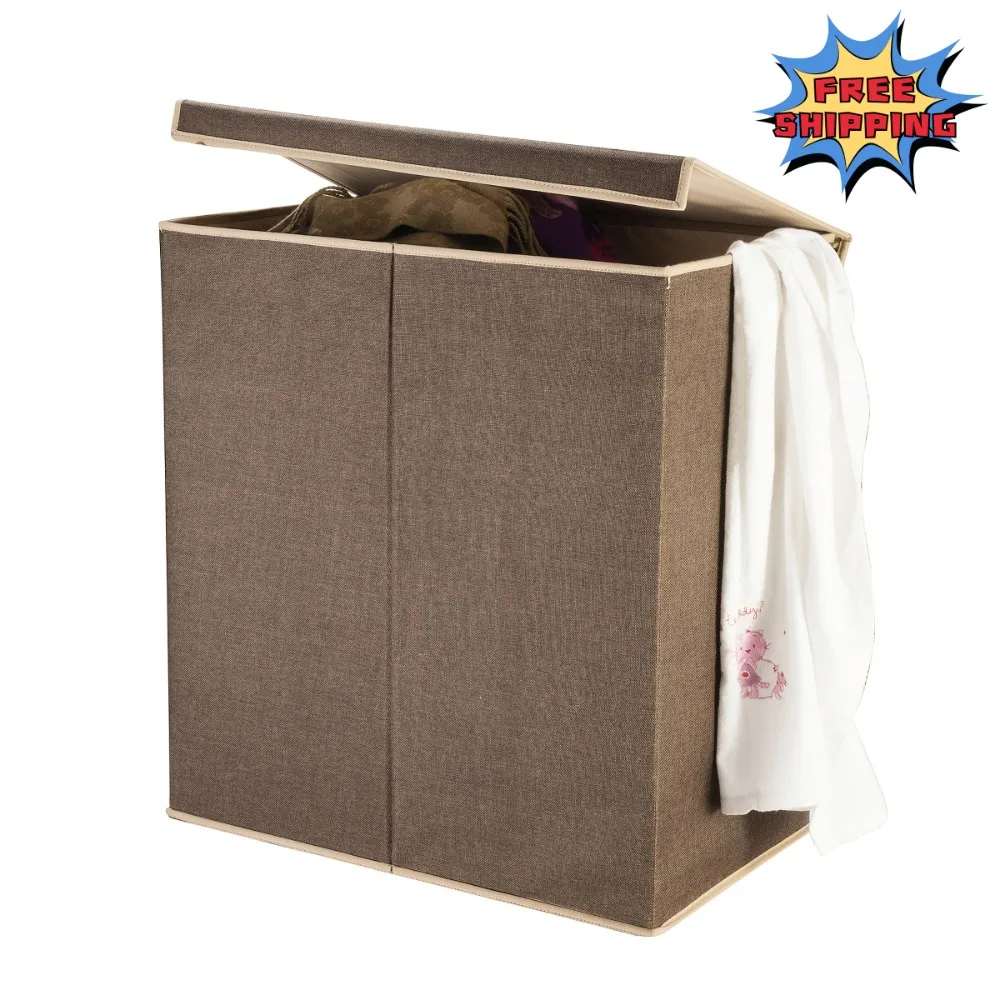 

DTX International Laundry Hamper with Magnetic Lid, Brown