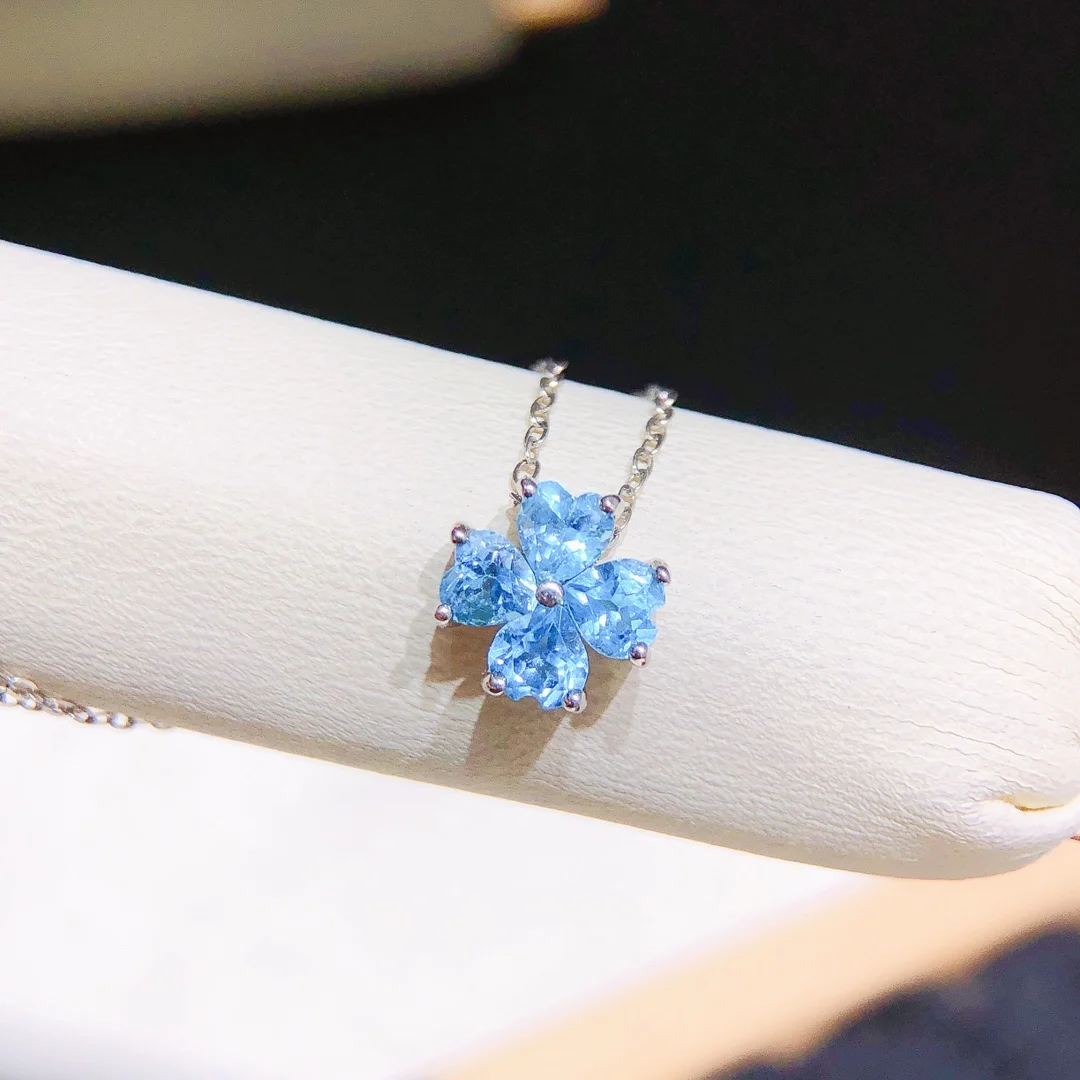 Подвеска London Blue Topaz. Основной камень 4 мм серебро 925 пробы с инкрустацией