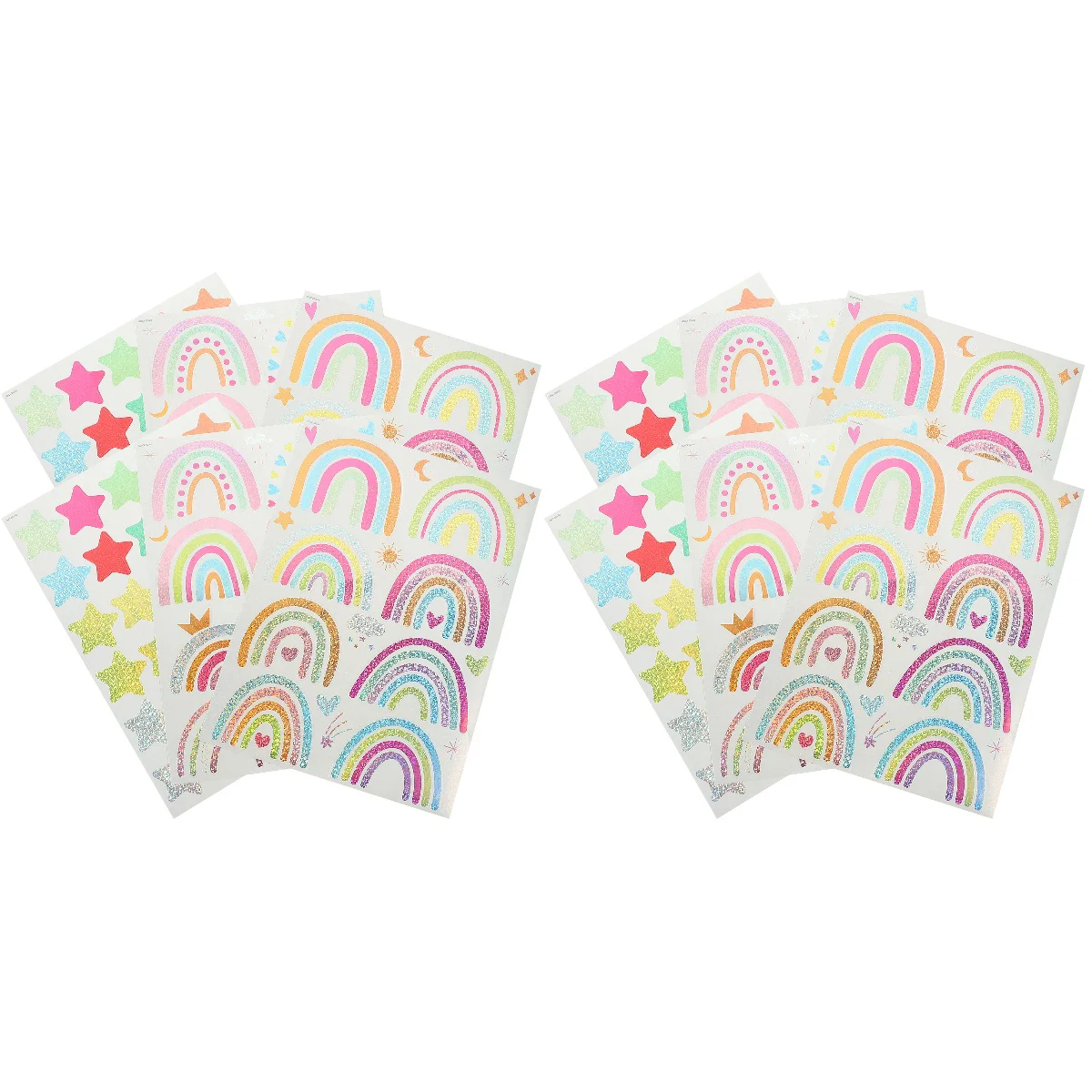 

12 pcs Rainbow Stickers Case Laptop Bottles Stickers Decorative Stickers